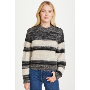 Unsubscribed Cashmere and Racoon Mix Stitch Nude Sweater Black,‎ Gray, White NWT